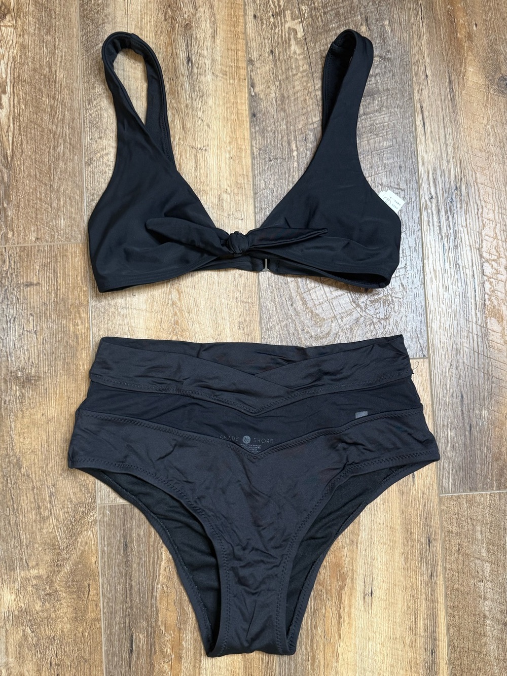 Hollister Bikini Top and Black Bottoms, Size Medium